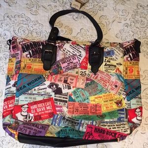 Hard Rock Cafe ticket stub print large purse! 🎫🎰
